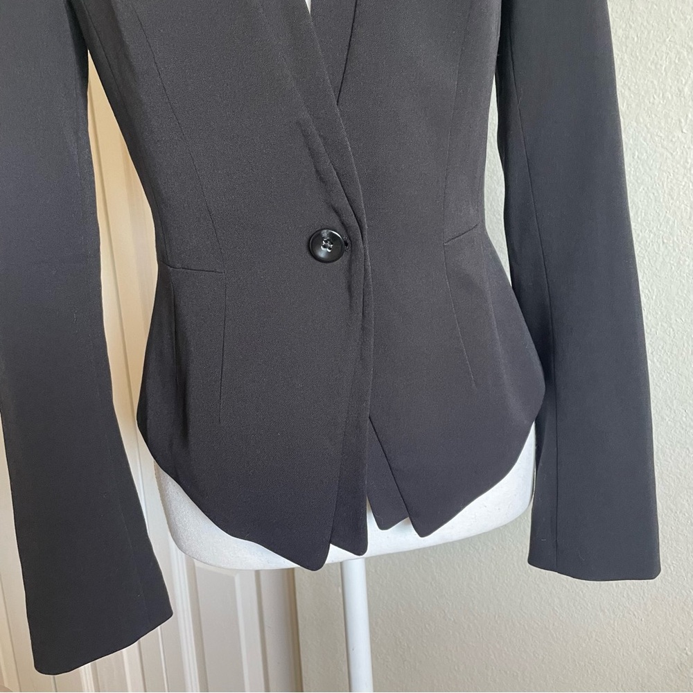 WHBM Blazer Women’s XS Black Long Sleeve One Button Career Gorpcore Office Chic - Picture 4 of 16